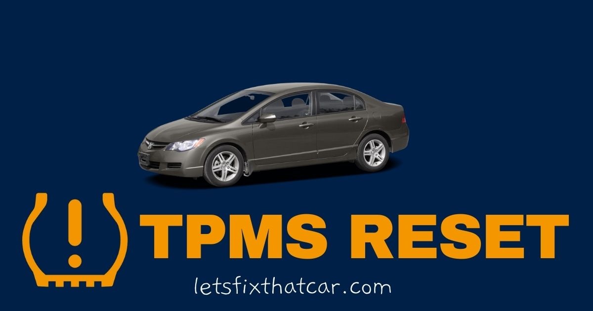 TPMS RESET -Acura CSX 2008-2012 Tire Pressure Sensor Relearn