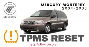 TPMS Reset-Mercury Monterey 2004-2005 Tire Pressure Sensor
