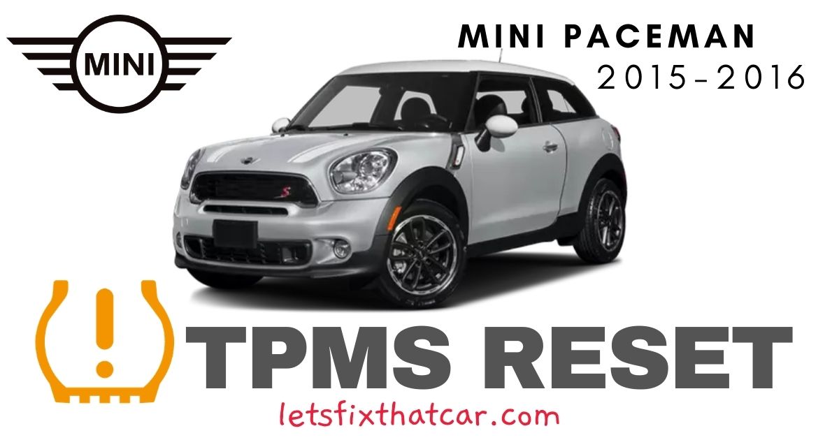 TPMS Reset-Mini Paceman 2015-2016 Tire Pressure Sensor