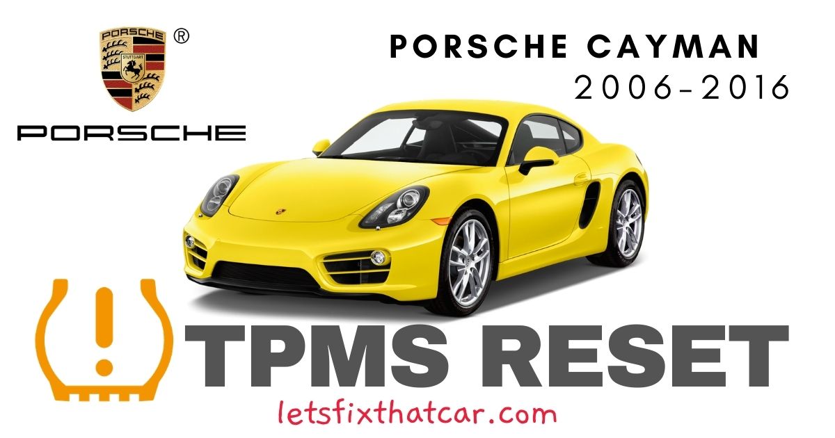 TPMS Reset-Porsche Cayman 2006-2016 Tire Pressure Sensor