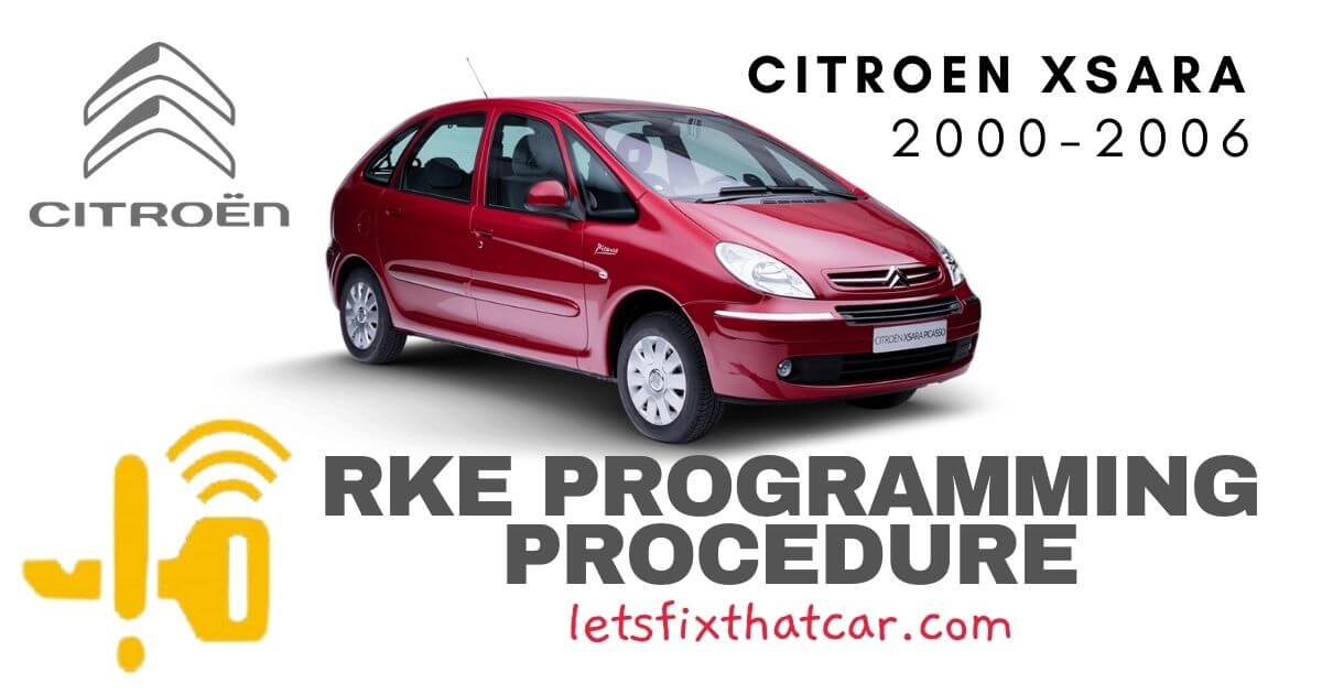 KeyFob RKE Programming Procedure-Citroen Xsara 2000-2006