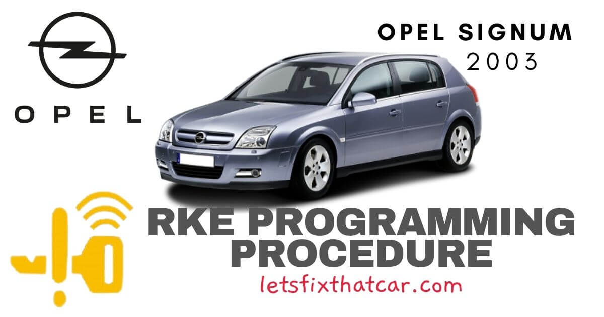 KeyFob RKE Programming Procedure-Opel Signum 2003