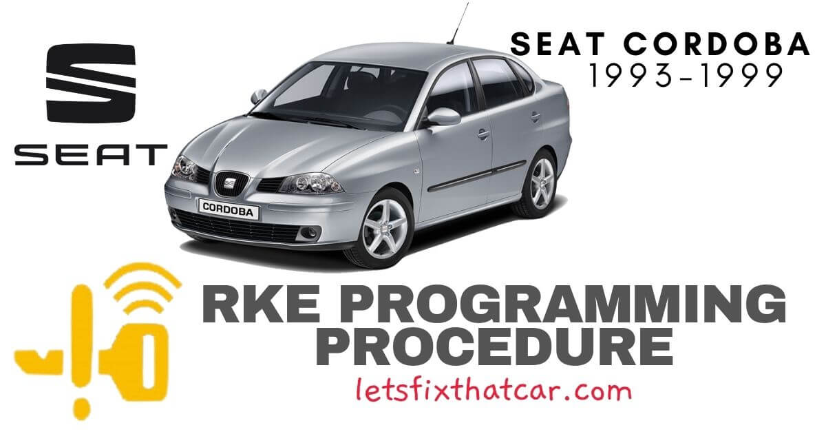 KeyFob RKE Programming Procedure-Seat Cordoba 1993-1999