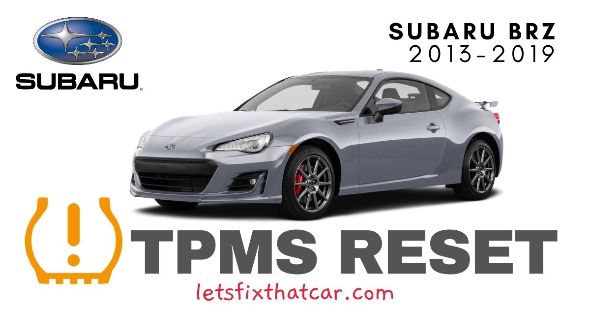 TPMS Reset-Subaru BRZ 2013-2019 Tire Pressure Sensor