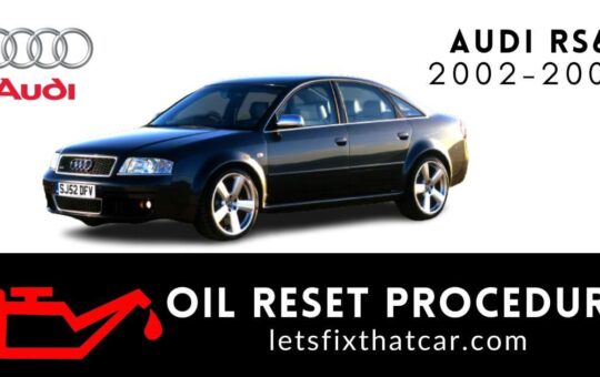Oil Reset Procedure Audi RS6 2002-2004