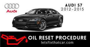 Oil Reset Procedure Audi S7 2012-2015